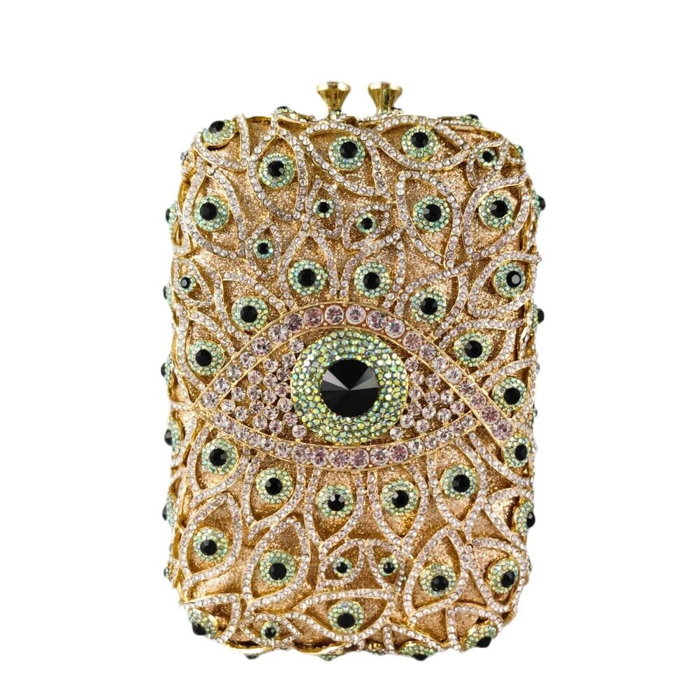 8998 Evil Eye Clutch Purse Glitter Evening Bags Crystal Clutch Party Dinner